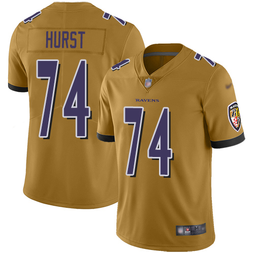 Baltimore Ravens Limited Gold Men James Hurst Jersey NFL Football 74 Inverted Legend